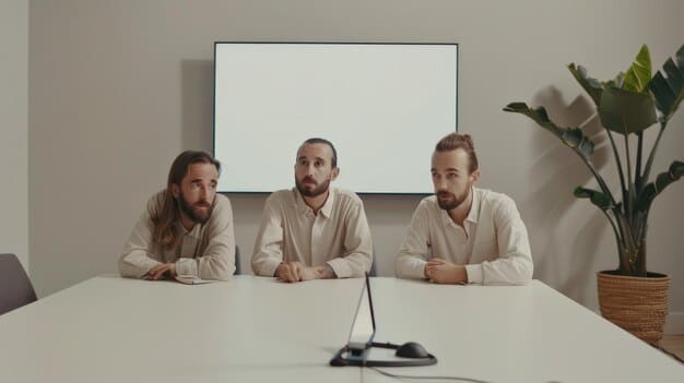 A panel interview in a modern office setting, with three interviewers (two men and one woman) engaging with a female candidate. The focus is on assessing the candidate's technical skills, communication abilities, and cultural fit within the company.