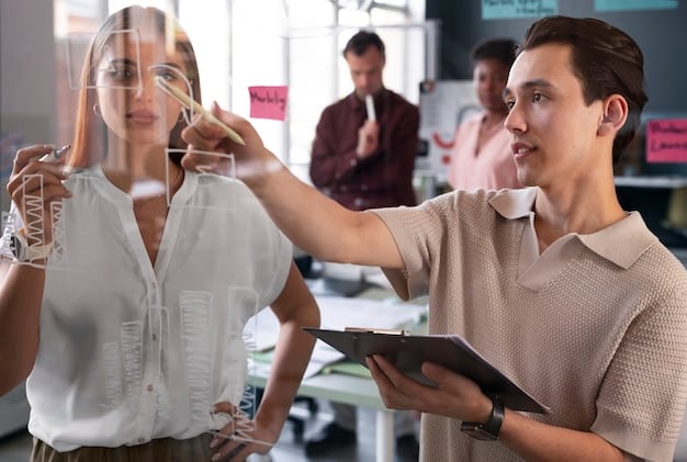 A biotech startup CEO conducts a workshop on leadership and company culture, engaging with team members in a dynamic and interactive setting.