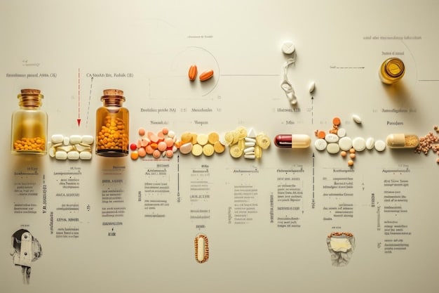A visually appealing chart that shows the typical timeline of drug development, from preclinical research to market launch. The chart highlights the different phases of clinical trials and the associated costs and probabilities of success.
