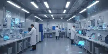 Scientists working in a modern biotech lab, symbolizing innovation and growth in US incubator programs.