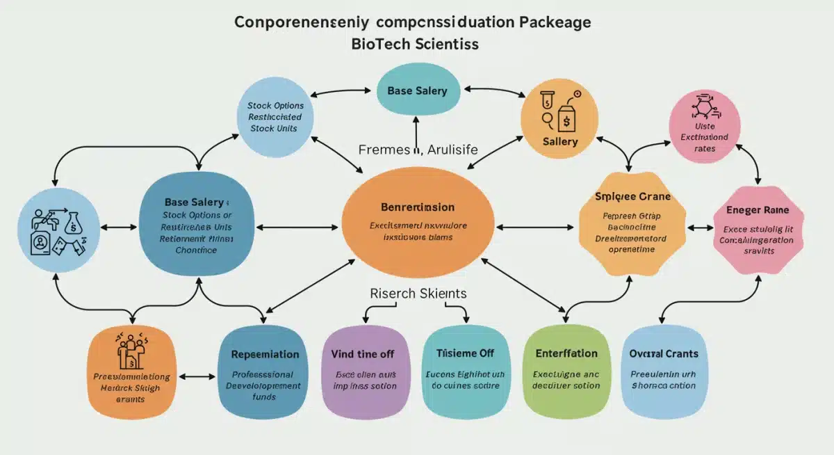 Infographic showing comprehensive biotech compensation packages