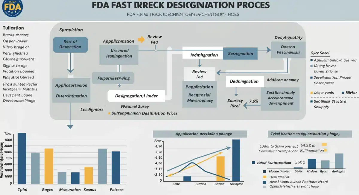 Infographic detailing the FDA Fast Track drug development timeline and milestones