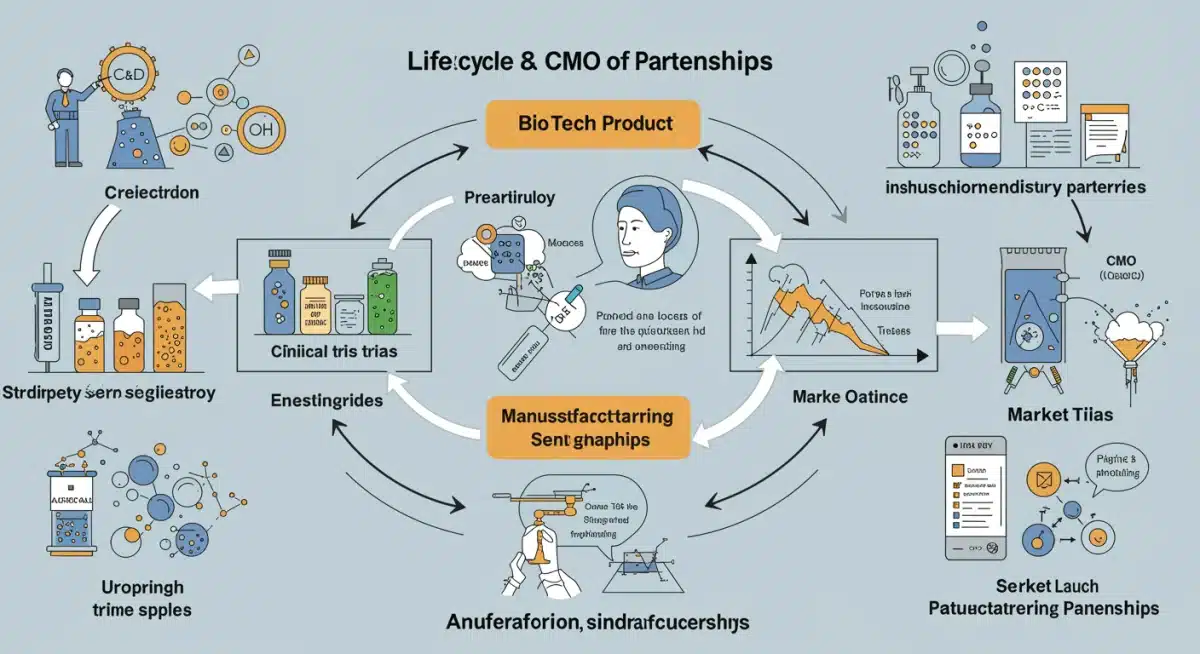 Biotech product lifecycle with CMO partnership emphasis