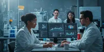 Remote biotech team collaboration on scientific project in US