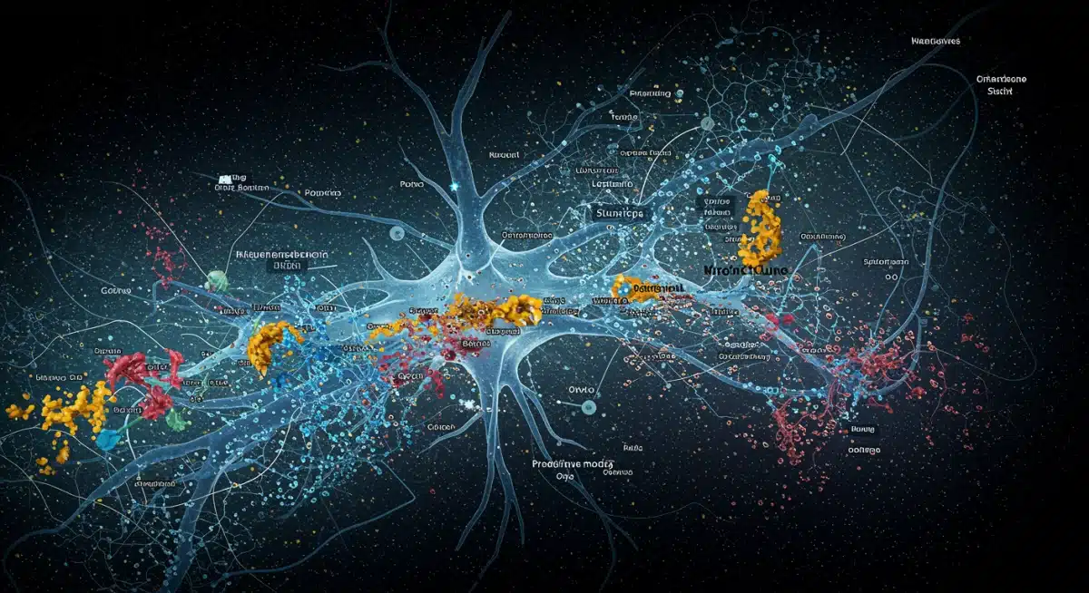 Neural network analyzing biological data for drug target identification.