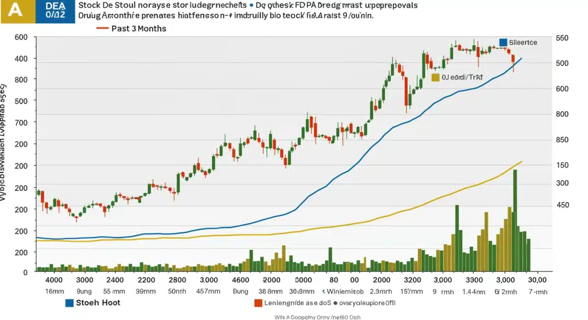 Biotech stock performance chart after FDA drug approvals