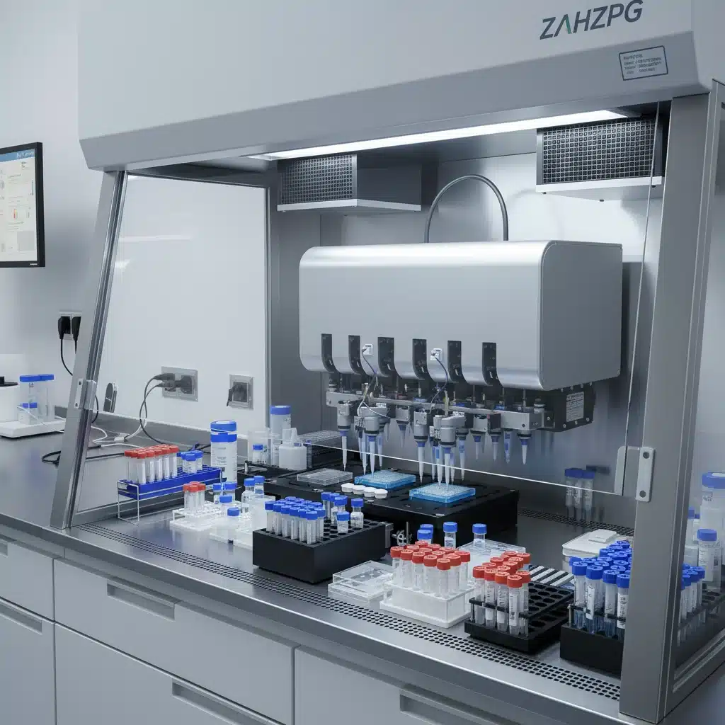 Automated liquid handling system enhancing lab efficiency and precision.