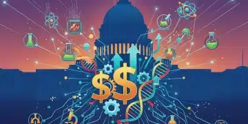 Biotech grant funding success network with NIH and NSF symbols