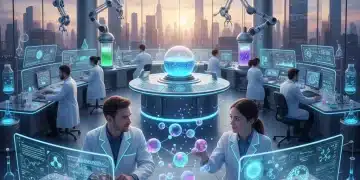 Scientists collaborating in a cutting-edge biotech lab, symbolizing startup innovation and growth.