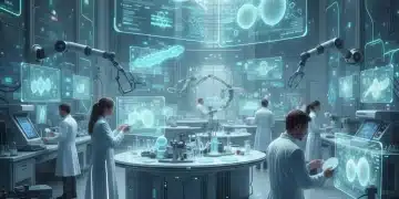 Scientists evaluating early-stage biotech innovations in a modern lab