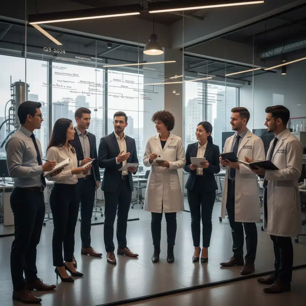 Biotech professionals collaborating, symbolizing networking and soft skills